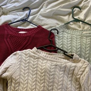3 SWEATERS FOR $20!!